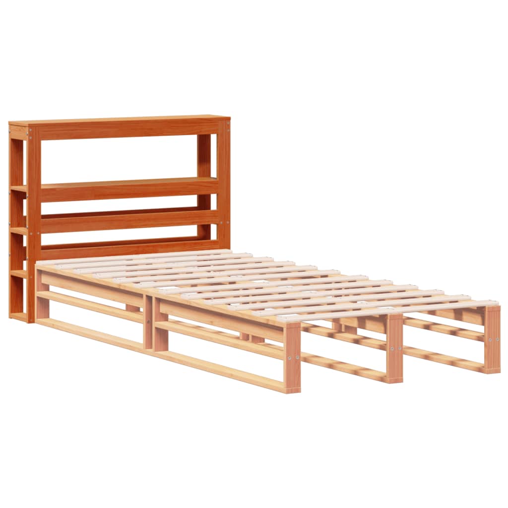 Headboard with Shelves Wax Brown 90 cm Solid Wood Pine